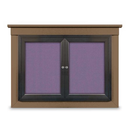 United Visual Products 72"x36" 3-Door Enclosed Outdoor Letterboard, Hdr, Burgundy/Black UV1178HDPLUS-BLACK-BURGUN